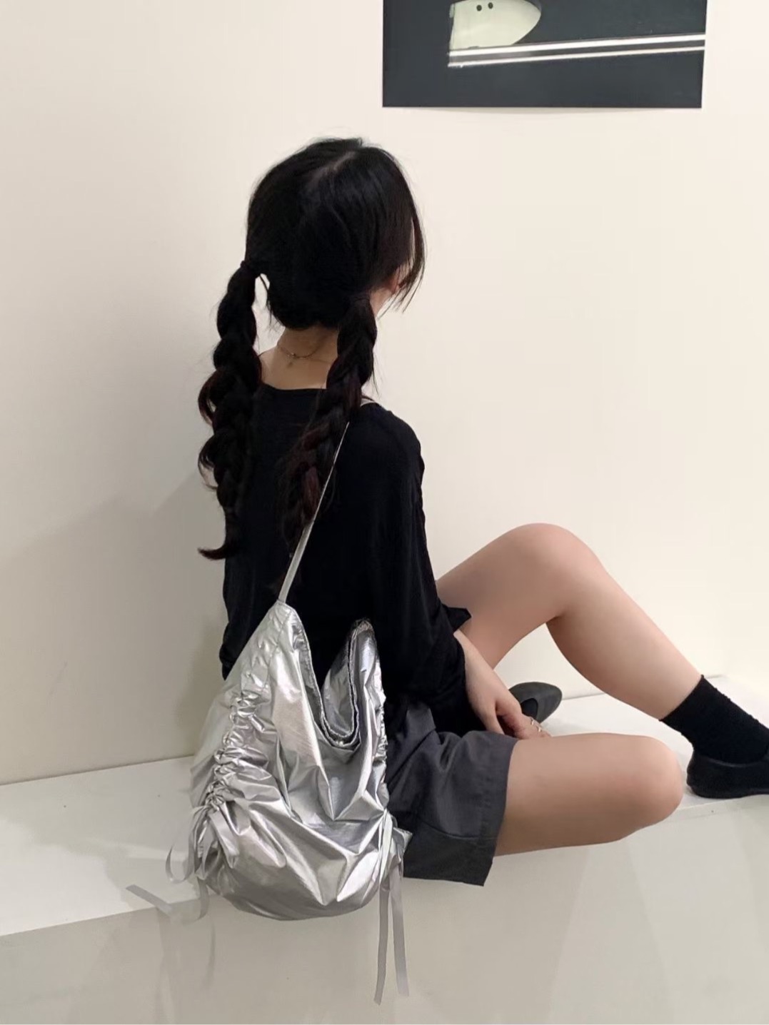 Korean Summer Pleated Zip Lightweight Underarm Shoulder Bag Women Large Capacity Tote Bag - Image 3