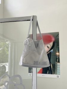 2024 Summer Women's Trendy Solid Color One-Shoulder Mesh Large-Capacity Underarm Tote Bag