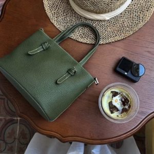 MBH Top Layer Cowhide Minimalist Basket Bag Versatile Handbag