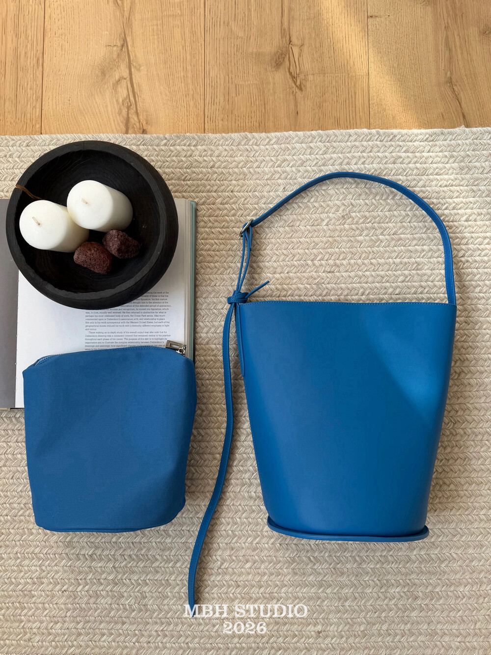 Niche Design Horsehair Polka Dot Bucket Bag Retro Shoulder Crossbody
