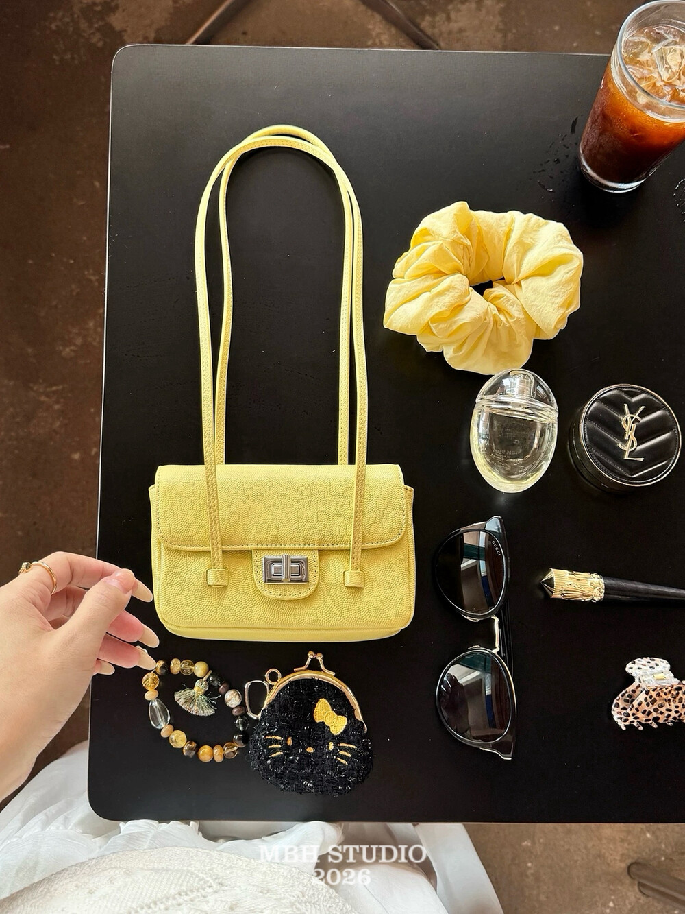 2026 Summer New Flap Top Grain Leather Caviar Silver Buckle Small Square Bag Long Handle Shoulder Bag