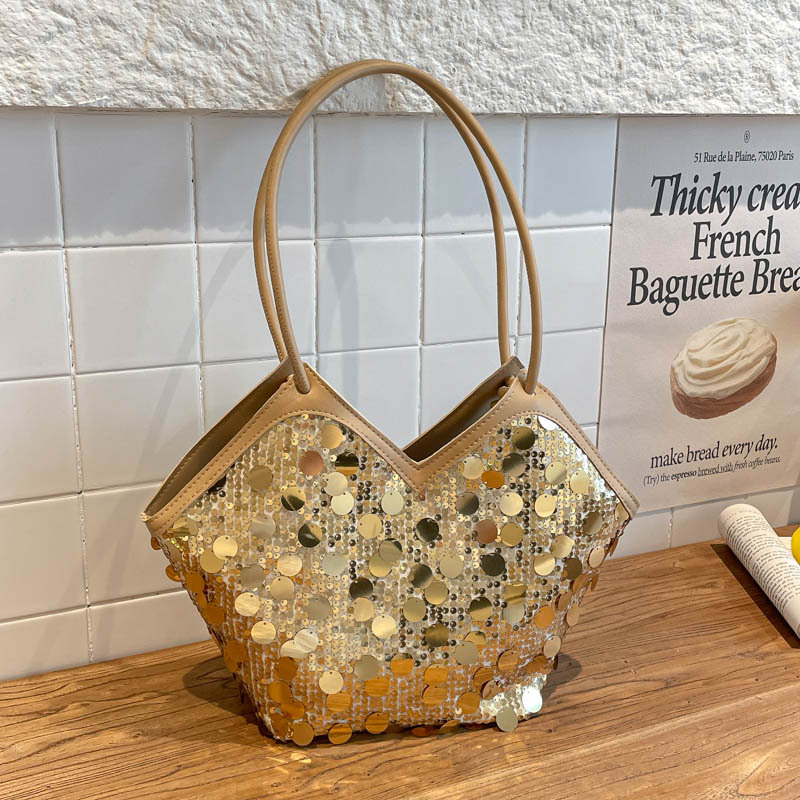 Women's Patchwork Sequin Underarm Bag 2026 Fashion Commuter Handbag - Image 2