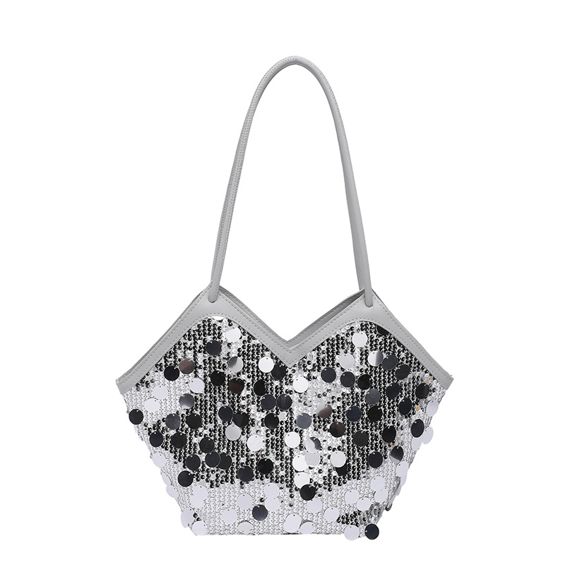 Women's Patchwork Sequin Underarm Bag 2026 Fashion Commuter Handbag - Image 5