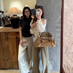 2026 Autumn New Frosted Leather Multi-Compartment Tote Bag Suede Relaxed Large Capacity Shoulder Bag