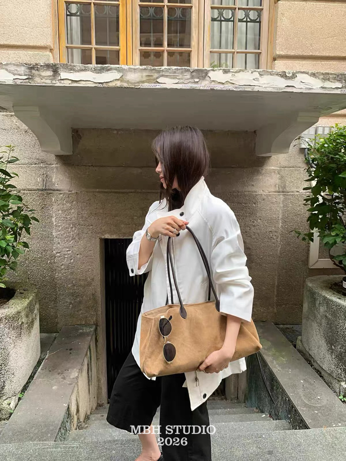 2026 Autumn New Frosted Leather Multi-Compartment Tote Bag Suede Relaxed Large Capacity Shoulder Bag - Image 2